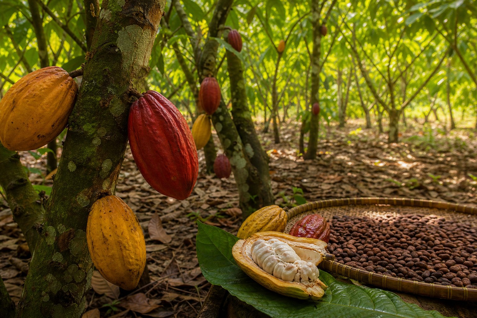 Trái cacao chín tại vùng trồng Việt Nam